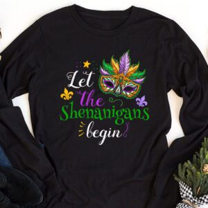 Mardi Gras Costume Let The Shenanigans Begin Mask Longsleeve Tee 1 2