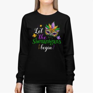 Mardi Gras Costume Let The Shenanigans Begin Mask Longsleeve Tee 2 2