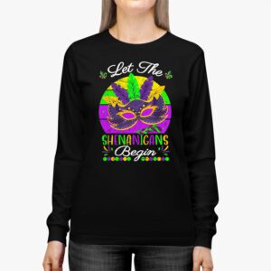 Mardi Gras Costume Let The Shenanigans Begin Mask Longsleeve Tee 2