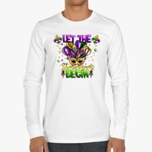 Mardi Gras Costume Let The Shenanigans Begin Mask Longsleeve Tee 3 3