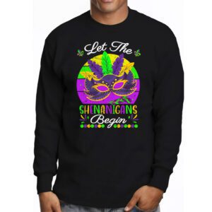 Mardi Gras Costume Let The Shenanigans Begin Mask Longsleeve Tee 3