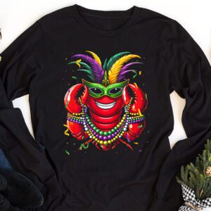 Mardi Gras Crawfish Jester hat Bead Tee New Orleans Gifts Longsleeve Tee 1 3