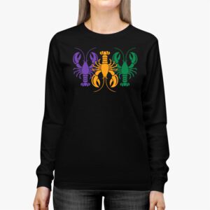 Mardi Gras Crawfish Jester hat Bead Tee New Orleans Gifts Longsleeve Tee 2 1