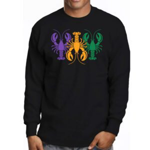 Mardi Gras Crawfish Jester hat Bead Tee New Orleans Gifts Longsleeve Tee 3 1