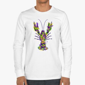 Mardi Gras Crawfish Jester hat Bead Tee New Orleans Gifts Longsleeve Tee 3