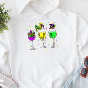 Mardi Gras Glass Of Wine Funny Drinking Wine Festival Parade Hoodie 1 2