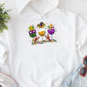 Mardi Gras Glass Of Wine Funny Drinking Wine Festival Parade Hoodie 1 3