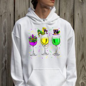 Mardi Gras Glass Of Wine Funny Drinking Wine Festival Parade Hoodie 2 2