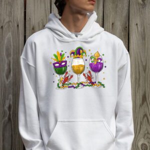 Mardi Gras Glass Of Wine Funny Drinking Wine Festival Parade Hoodie 2 3