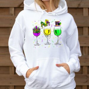 Mardi Gras Glass Of Wine Funny Drinking Wine Festival Parade Hoodie 3 1