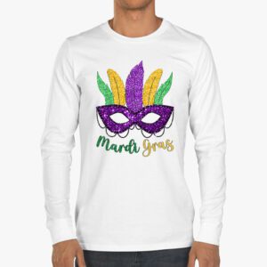 Mardi Gras Shirts For Women Kids Men Beads Mask Feathers Hat Longsleeve Tee 3 2