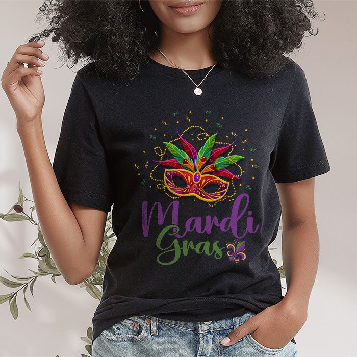 Mardi Gras Shirts For Women Kids Men Beads Mask Feathers Hat T Shirt 1