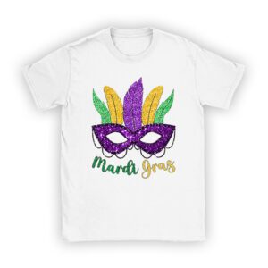 Mardi Gras Shirts For Women Kids Men Beads Mask Feathers Hat T-Shirt