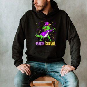 Mardi Grawr T Rex Dino Toddler Kids Mardi Gras Boys Gift Hoodie 2 1