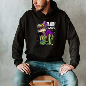 Mardi Grawr T Rex Dino Toddler Kids Mardi Gras Boys Gift Hoodie 2