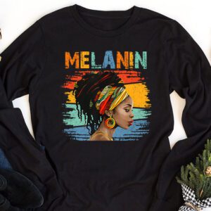 Melanin Afro Natural Hair Queen Cute Black Girl Magic Gift Longsleeve Tee 1 1