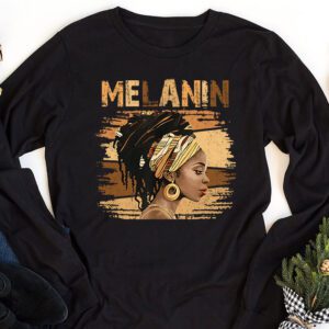 Melanin Afro Natural Hair Queen Cute Black Girl Magic Gift Longsleeve Tee 1 2