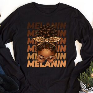 Melanin Afro Natural Hair Queen Cute Black Girl Magic Gift Longsleeve Tee 1 3