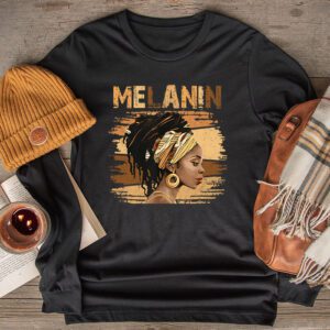 Melanin Afro Natural Hair Queen Cute Black Girl Magic Gift Longsleeve Tee 2 2