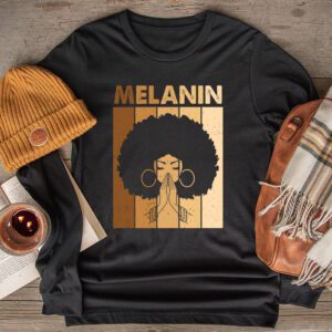 Melanin Afro Natural Hair Queen Cute Black Girl Magic Gift Longsleeve Tee 2 4