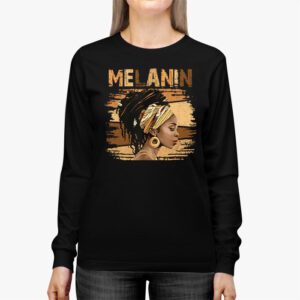 Melanin Afro Natural Hair Queen Cute Black Girl Magic Gift Longsleeve Tee 3 2