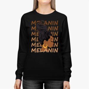 Melanin Afro Natural Hair Queen Cute Black Girl Magic Gift Longsleeve Tee 3