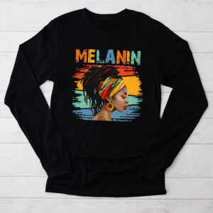 Melanin Afro Natural Hair Queen Cute Black Girl Magic Gift Longsleeve Tee