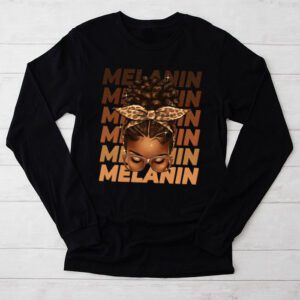 Melanin Afro Natural Hair Queen Cute Black Girl Magic Gift Longsleeve Tee