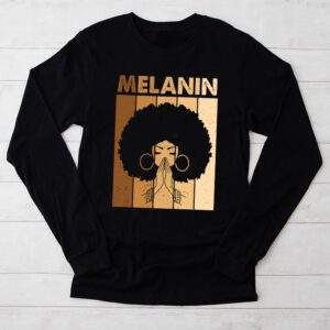 Melanin Afro Natural Hair Queen Cute Black Girl Magic Gift Longsleeve Tee