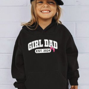 Men Girl Dad Est 2024 Newborn Daddy Father baby girl Hoodie 2