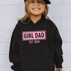 Men Girl Dad Est 2024 Newborn Daddy Father baby girl Hoodie 2 4