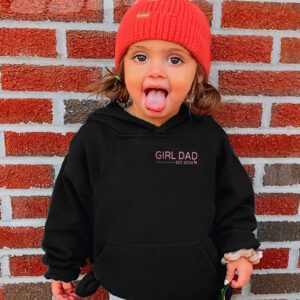 Men Girl Dad Est 2024 Newborn Daddy Father baby girl Hoodie 3 3