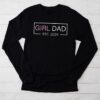 Men Girl Dad Est 2024 Newborn Daddy Father baby girl Longsleeve Tee