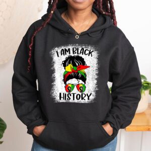Messy Bun Hair I Am Black History African American Women Hoodie 1 4