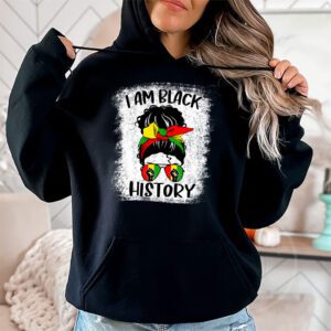 Messy Bun Hair I Am Black History African American Women Hoodie 2 4