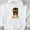 Messy Bun Hair I Am Black History African American Women Hoodie