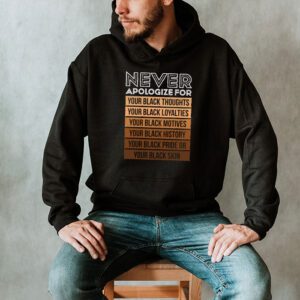 Never Apologize Black History Month BLM Melanin Pride Afro Hoodie 2 2