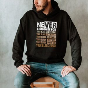 Never Apologize Black History Month BLM Melanin Pride Afro Hoodie 2 3