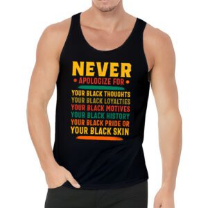 Never Apologize Black History Month BLM Melanin Pride Afro T Shirt 3