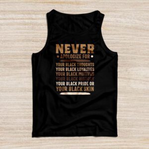 Never Apologize Black History Month BLM Melanin Pride Afro T-Shirt