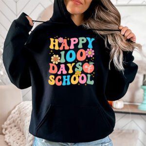 Retro 100 Days of School Teachers Kids Groovy 100th Day Hoodie 1 3