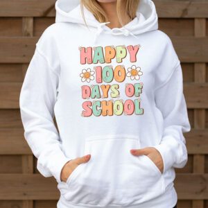 Retro 100 Days of School Teachers Kids Groovy 100th Day Hoodie 1 4