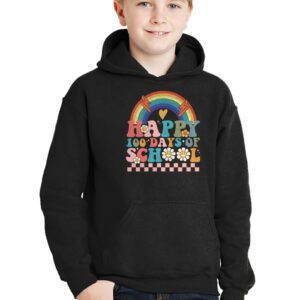 Retro 100 Days of School Teachers Kids Groovy 100th Day Hoodie 2 2