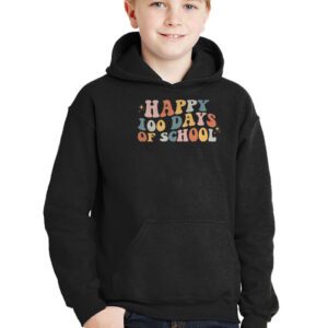 Retro 100 Days of School Teachers Kids Groovy 100th Day Hoodie 2