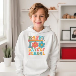 Retro 100 Days of School Teachers Kids Groovy 100th Day Hoodie 3 1