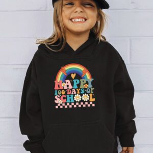 Retro 100 Days of School Teachers Kids Groovy 100th Day Hoodie 3 2