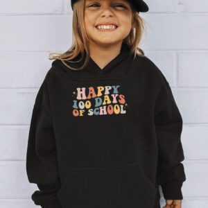 Retro 100 Days of School Teachers Kids Groovy 100th Day Hoodie 3