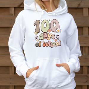 Retro Groovy 100 Days Happy 100th Day Of School Teacher Kids Hoodie 1 1
