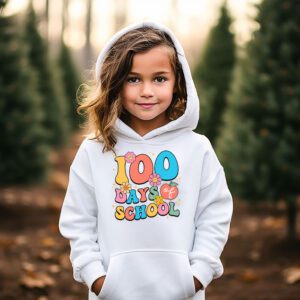 Retro Groovy 100 Days Happy 100th Day Of School Teacher Kids Hoodie 2 2