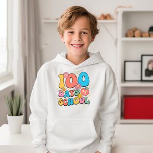 Retro Groovy 100 Days Happy 100th Day Of School Teacher Kids Hoodie 3 2